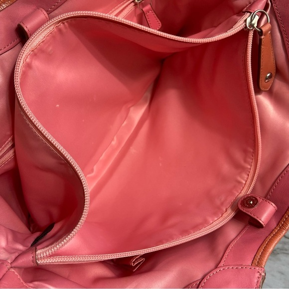 Coach Canvas Tote Pink Leather Purse Floral 3D Applique - Picture 12 of 14